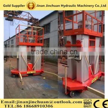 mobile hydraulic electrical four mast aluminum alloy man lift platform/electric aerial work platform