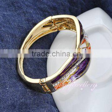 Leaf Shap Hot Selling Sex Sikh Kara Crystal Bracelet Bangle photo-3