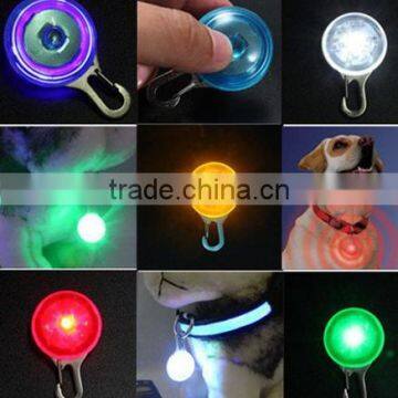 Led pet light Fashion Night Light Circular White LED Pendant Puppy Pet Dog Keychain Tags