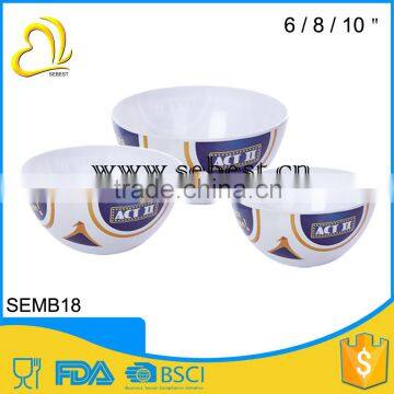 football design cheap plastic round melamine salad bowl                        
                                                Quality Choice