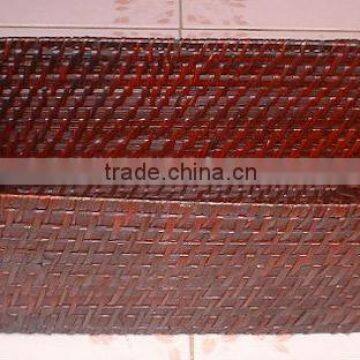 Rattan and Bamboo Basket With Handles