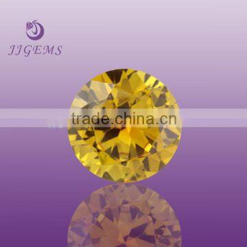 21# synthetic round gemstone yellow sapphire