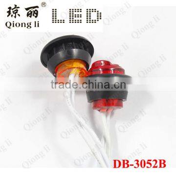 3/4 Inch Mini Round Led Side Marker Lights With Rubber Grommets