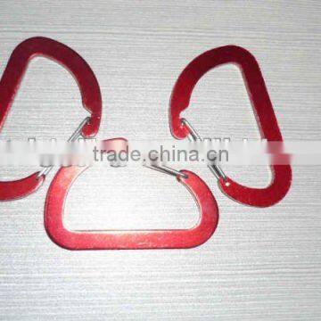 China Made Red Color Aluminum Flat Karabiner Snap Hook D type Spring Hook In Rigging Manufacturer