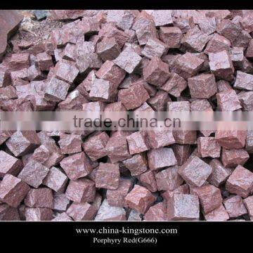 Good Quality red porphyry cube stone for sale