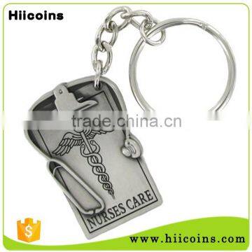 Factory Wholesale Custom Metal Stethoscope Keychain