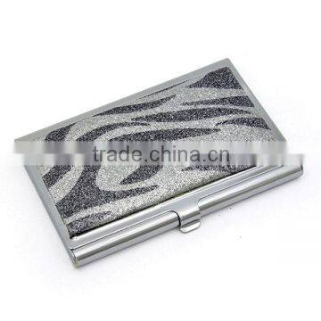 Sequined Sliver Glitter Zebra Print Business Card Holder Card Box Card Case