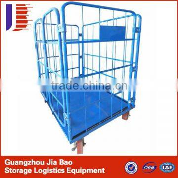 Galvanized Steel mobile roller storage containers with Four wheel