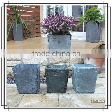 Black slate stone cute garden flower container