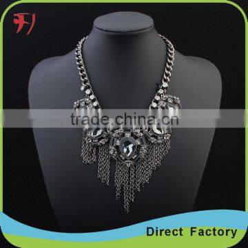 Fashion Jewelry High Quality layerout chain gem stone necklace for women