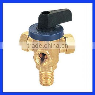 3 Way Brass Ball Valve Thread 1/4M - 1/8F