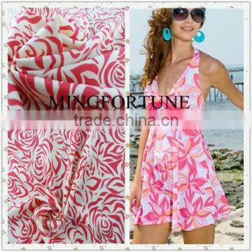 rose printing wholesale lycra spandex fabric for swimsuit/bikini/swimwear