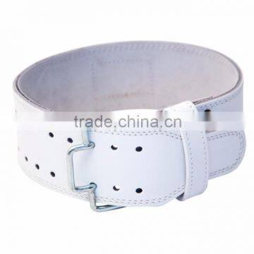 Plain white Gym Cow hide genuine leather high quality belt