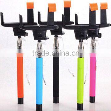 Wired extendable handheld monopod z07-7 volume key cable selfiepod for mobilephone