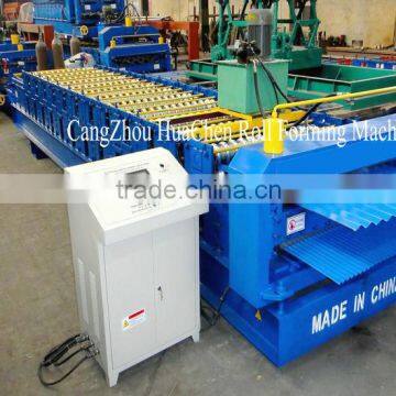 HC12-6-1000 full automatic corrugated roof panel double deck cold roll forming machine for Iran                        
                                                                                Supplier's Choice