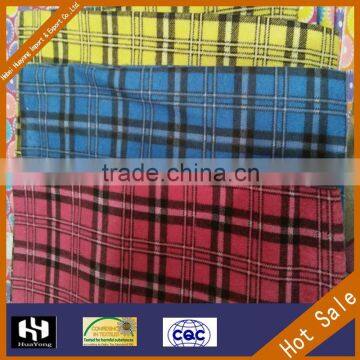 cvc printed check flannel fabric in high quality&cheap price