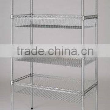 Wire basket shelves