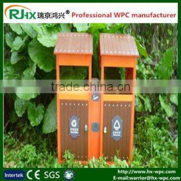 Wood plastic composite dustbin for public landscape for environmental WPC dustbin