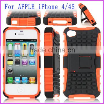 Newest style hot selling rugged heavy duty Case new design Dual Layer Tough hard smart Shockproof Armor Cover case for iPhone 4