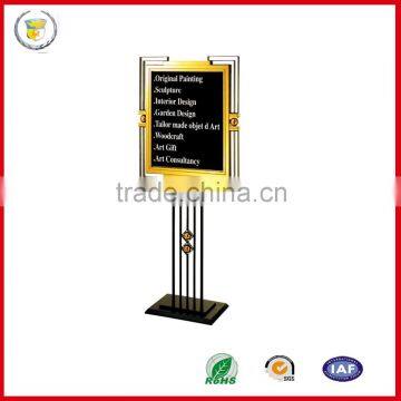 Hot sale hotel signboard designs/sign stand