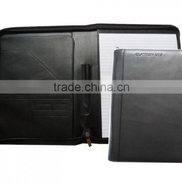 Genuine Leather A4 Presentation Folders With Notepad Holder