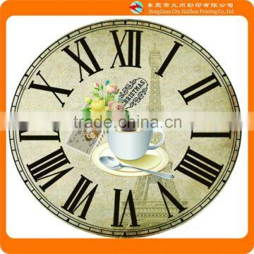 2015 good quality custom cheap plastic wall clocks decorative pattern