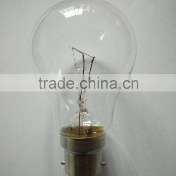 A55 B22 clear bulb incandescent lamp 110V-240V