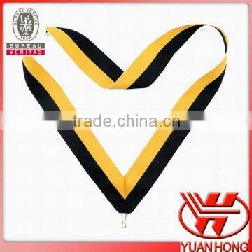 Black/Yellow multicolors woven medal lanyard