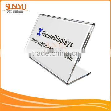 Supermarket L-shape Clear Acrylic Insert Sign Holder