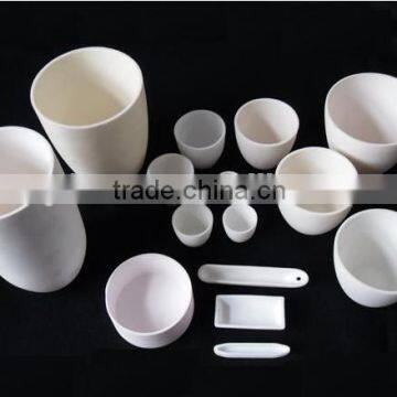 Laboratory special ceramic mortars with spout, pestles