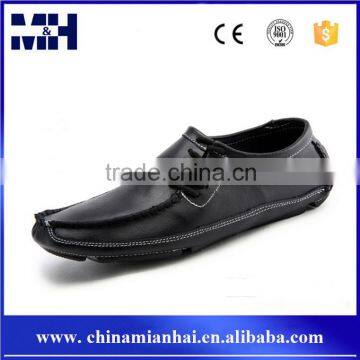 Italy Men Soft Leather Lace Up Driving Shoes Black Loafer Shoes