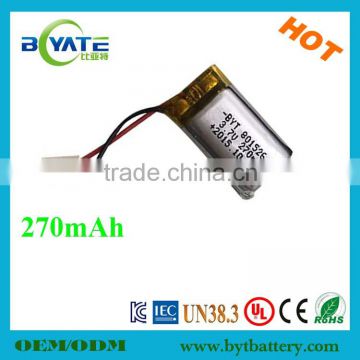 Custom design rohs certification 3.7V 801526 rechargeable lipo battery