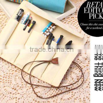 Korea Style Smile Face Roll up School Pencil Bag/pencil Case With Rope photo-4