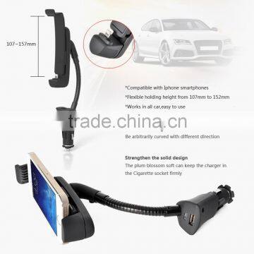 Muti-functional Phone Charger Holder For Iphone 6 Usb Portable Charger Universal for All Car Factory Supply(HC03I5)