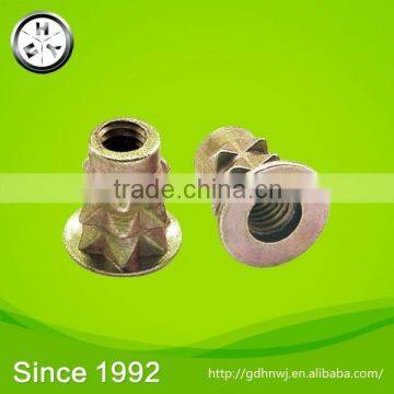 Abundant Sales experience zinc plated zinc alloy M4 threaded insert nut (NZ1114)