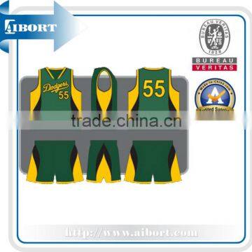 SUBBS-324 sublimation green basketball kits design