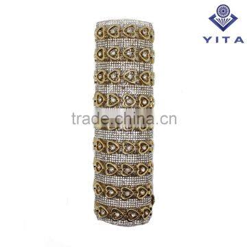 Glue Back Crystal Hot Fix Rhinestone Mesh Sheet Trimming for Shoe and Cloth