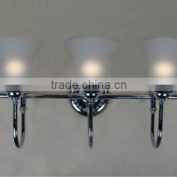 2015 Modern white glass lampshade chrome metal wall lamps/lights