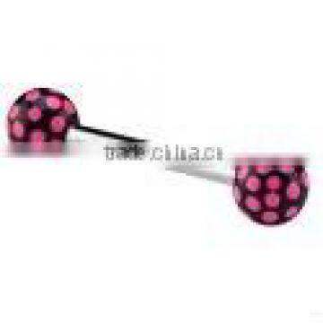 Arcrylic Barbell with UV balls piercing jewelry 316L surgical steel