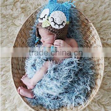 Sleepy Owl Crochet Baby Hat