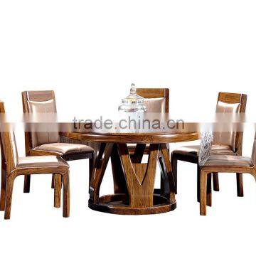 2016 Modern Design Dining Room Furniture Nine Piece in One Set Wood Dining Table Set With Leather