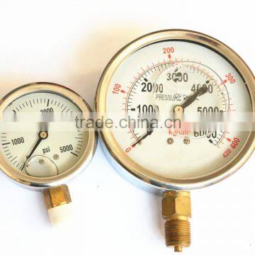 high quality stainless steel glycerin filled low price of pressure gauge