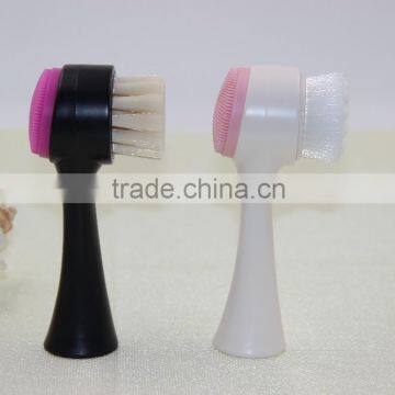 Newly Skin Care Two Sides Silica Gel Add Bristles Face Brush Massage for Women&men Supplier's Choice