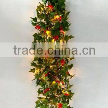 New product artificial led hanging leaf plastic material vine for hanging wall decor