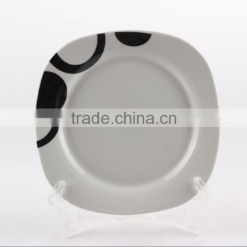 9" Super White Customized Decal Artwork Design Printable Ceramic Porcelain Square Plate Dish With All Size Wholesale