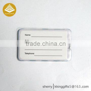 Hanging standard size unique name tags cartoon pvc luggage tag