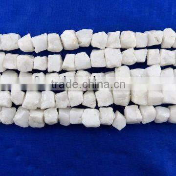 White Agate Hand Knapped Square Nuggets