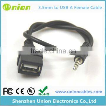 2 Photos Best Sync 3.5mm Male AUX Audio Plug Jack to USB 2.0 Female Converter Cable Cord