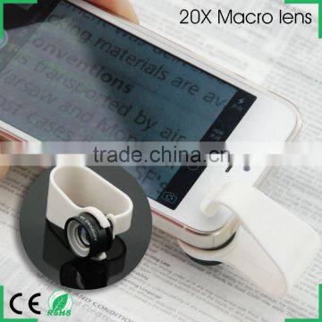 20X macro optical lens large glass magnifier lens for ios phone andriod phone