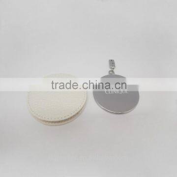 Rolling metal pocket cosmetic mirror, makeup mirror, round stainlness steel pocket mirror